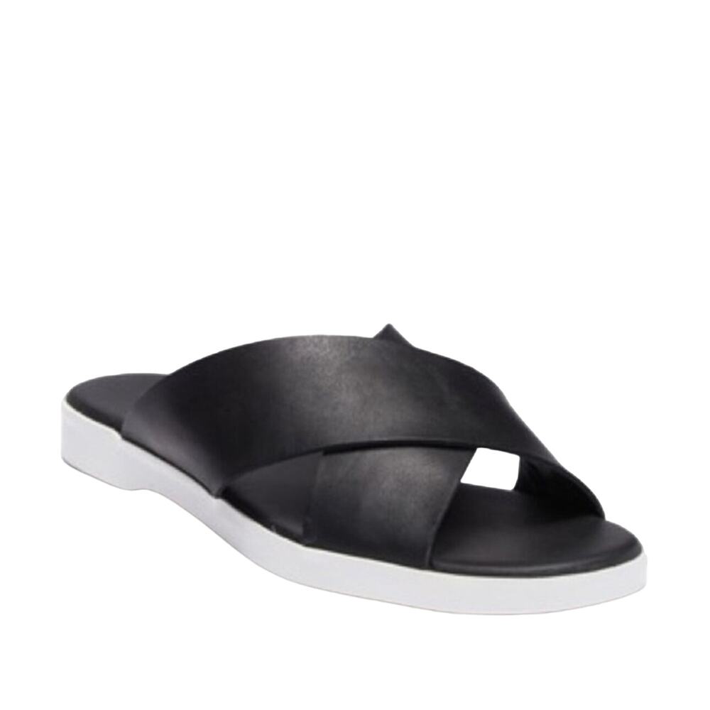 Via Spiga Jai Black Leather Sandals Size 10 NWOT